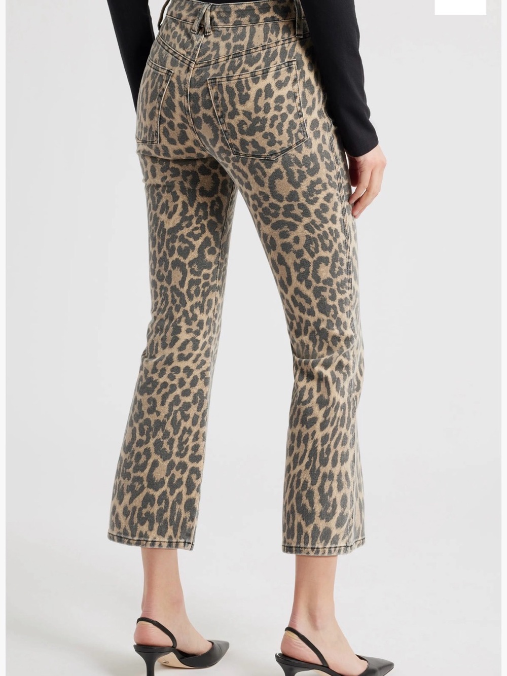 Good American Animal Print Cropped Denim - Picture 2 of 5